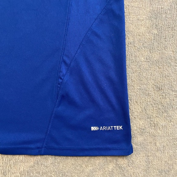 Ariat Polo Shirt Mens 2XL Blue AriatTEK Heat Series Performance Golf Stretch - Picture 10 of 11